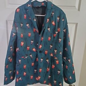 Christmas Nutcracker 1 Button Blazer. Ugly Chistmas, Unisex XXL